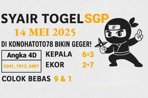 Bocoran Jitu! Syair Togel Singapore 14 Mei 2025 di Konohatoto78 - angkagaib.com
