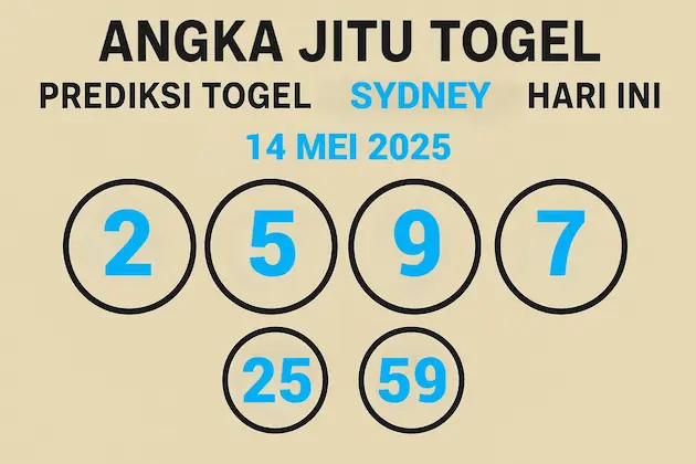 Prediksi Togel SDY (Sydney) Hari Ini 14 Mei 2025 di Konohatoto78 - angkagaib.com