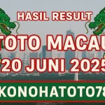 Hasil Result Toto Macau 20 Juni 2025 di Konohatoto78 - angkagaib.com
